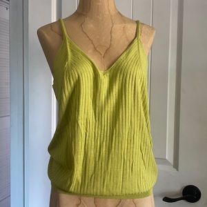 Anthropologie green fabric tank top